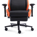 Porodo Gaming Professional Gaming Chair Molded Foam Seats/Armrest&Footrest-Black/Orange