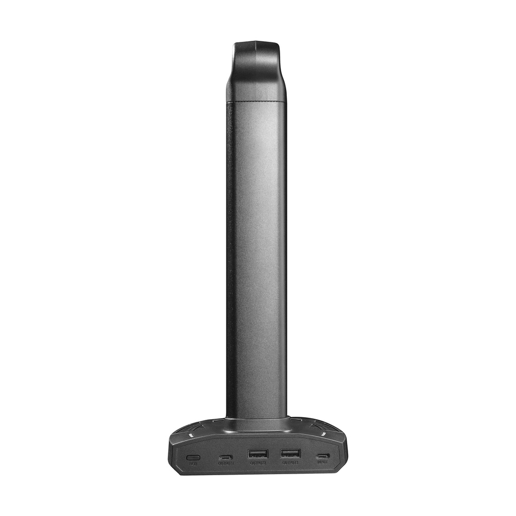 Porodo Gaming RGB Headphone Stand, Wireless Charging & USB-C Hub with Screen Lamp 5W