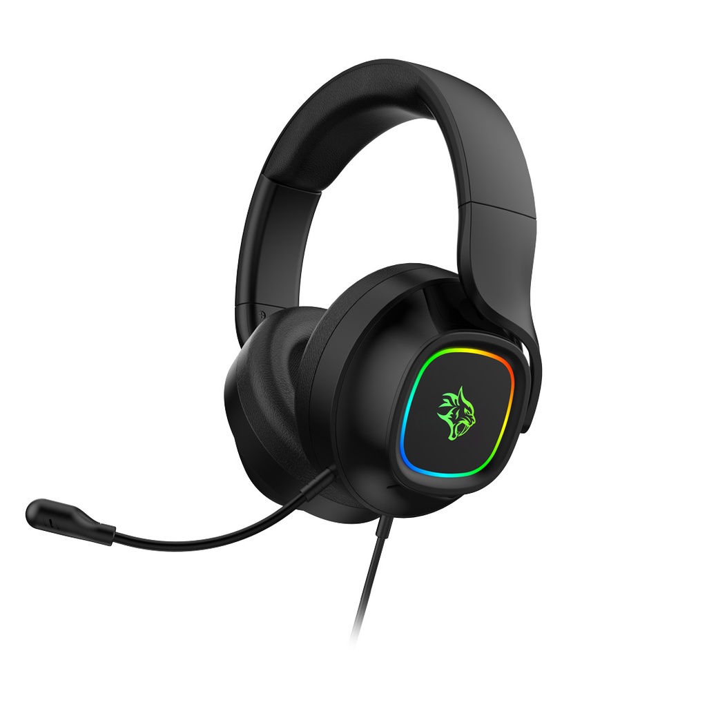 Porodo Gaming RGB Headphone with Detachable Microphone - Black
