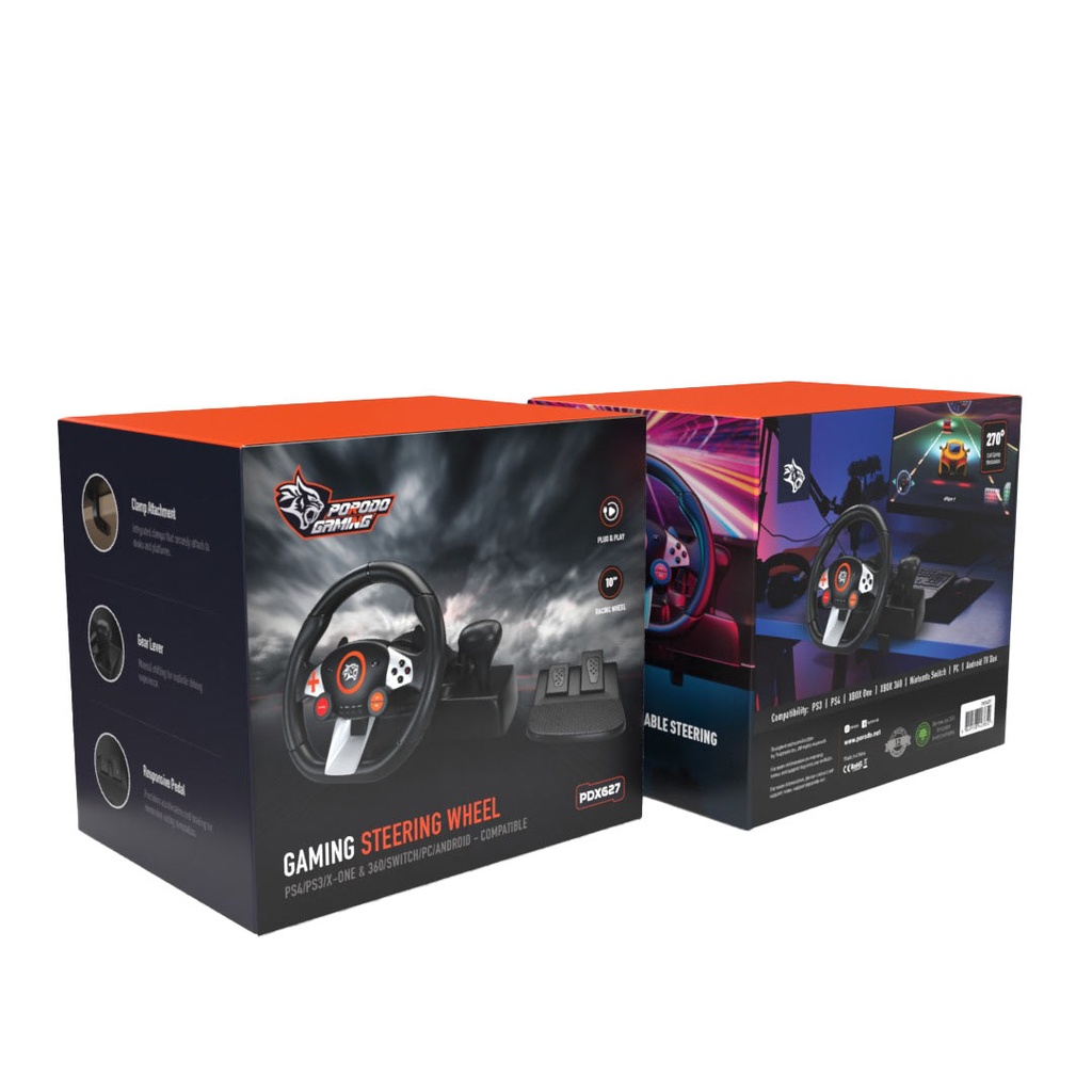 Porodo Gaming 7in1 Steering Wheel	
