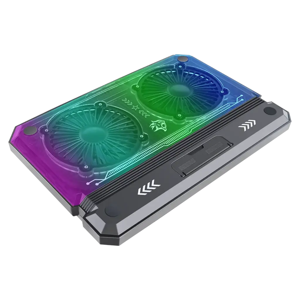 Porodo Gaming Crystal Shell Laptop Cooling Pad - Black