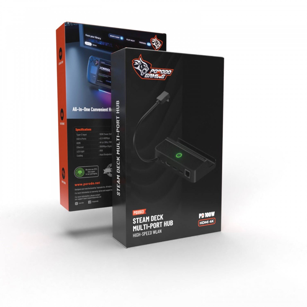 Porodo Gaming Stream Deck Hub with WLAN - Black