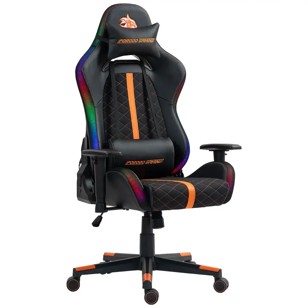 Porodo Gaming Ergonomic RGB Gaming Chair - BlackOrange (4).webp