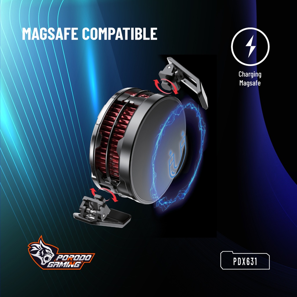 Porodo Gaming Freezing Semiconductor Charging  Magsafe  - Black