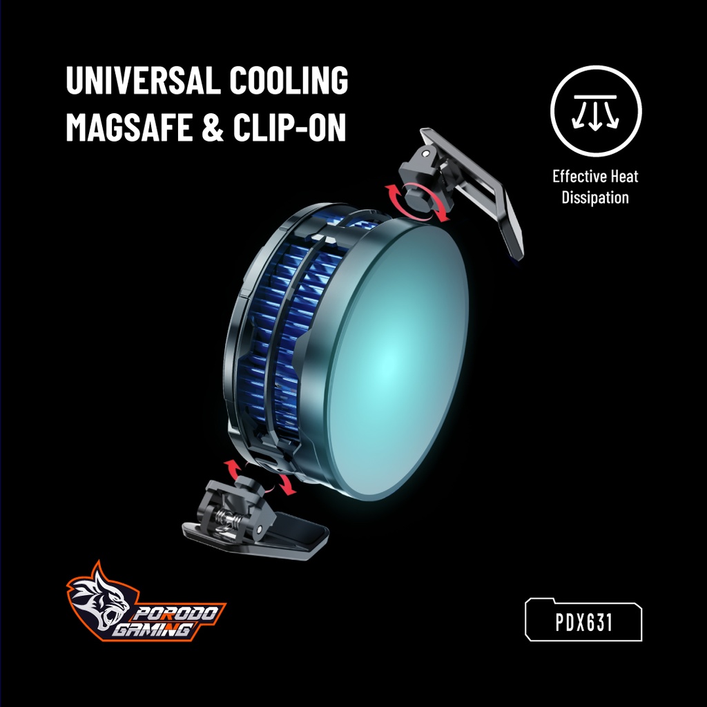 Porodo Gaming Freezing Semiconductor Charging  Magsafe  - Black