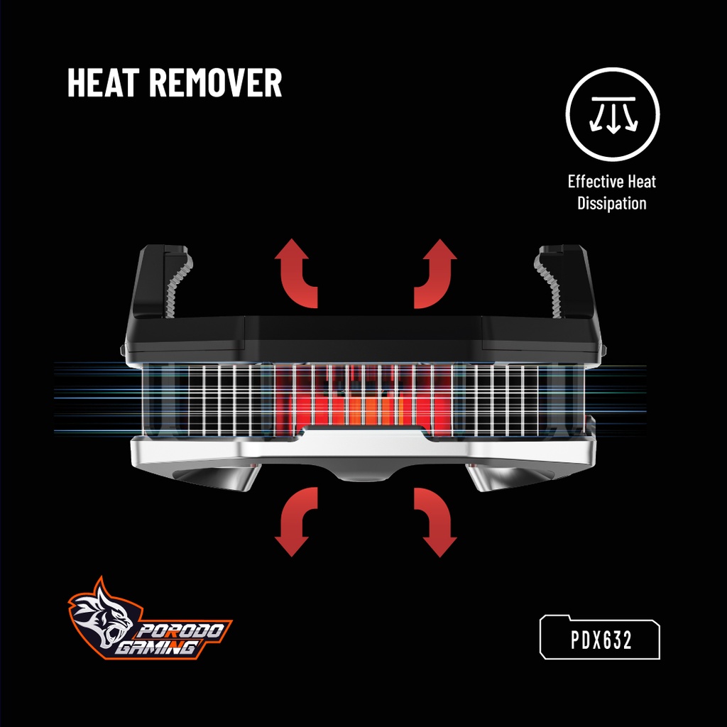 Porodo Gaming Freezing Semiconductor Mobile Cooling and Display - Grey