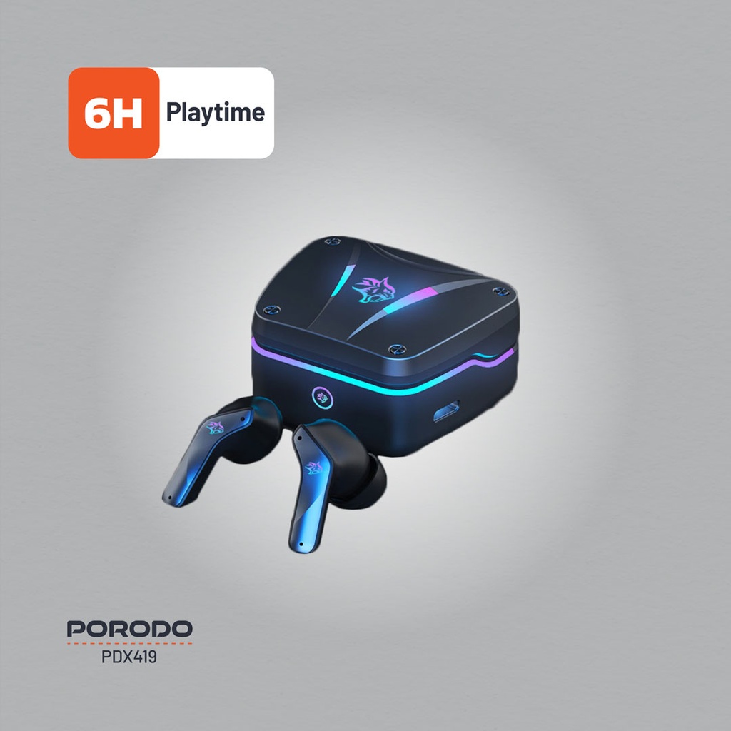 Porodo Gaming Ultra Low-Latency Gaming Earbuds - Black