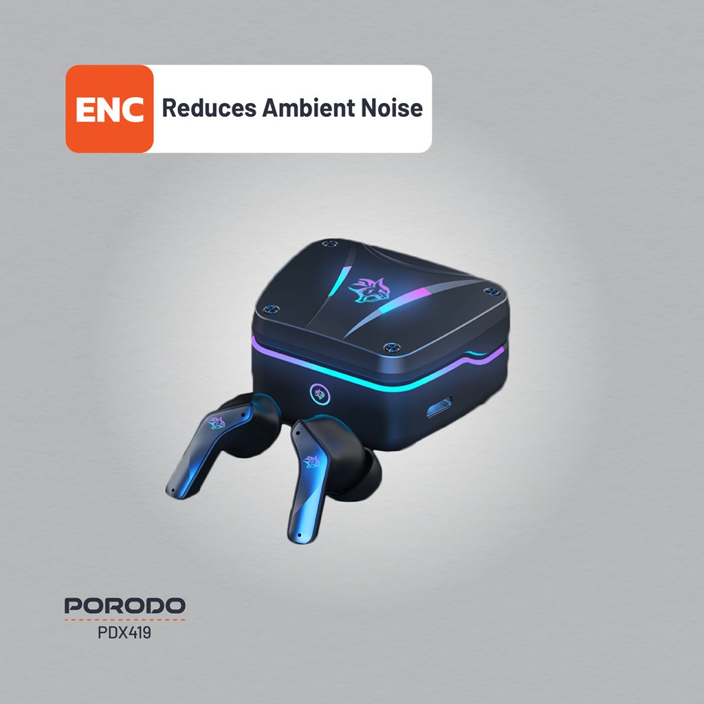 Porodo Gaming Ultra Low-Latency Gaming Earbuds - Black