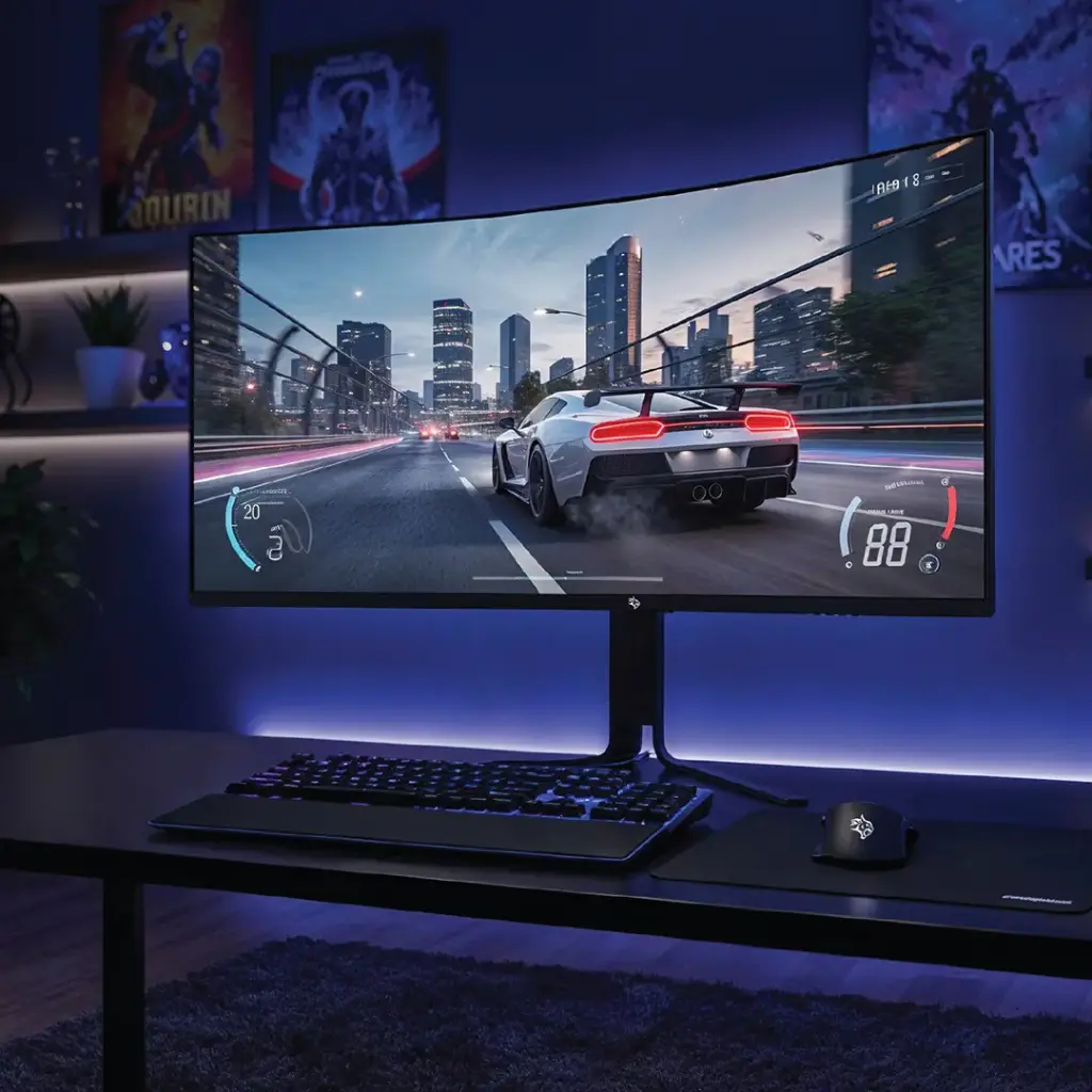 Porodo Gaming Ultra-Wide QHD 200HZ Gaming Monitor with Ergonomic 3-Axis Stand - Black3.webp