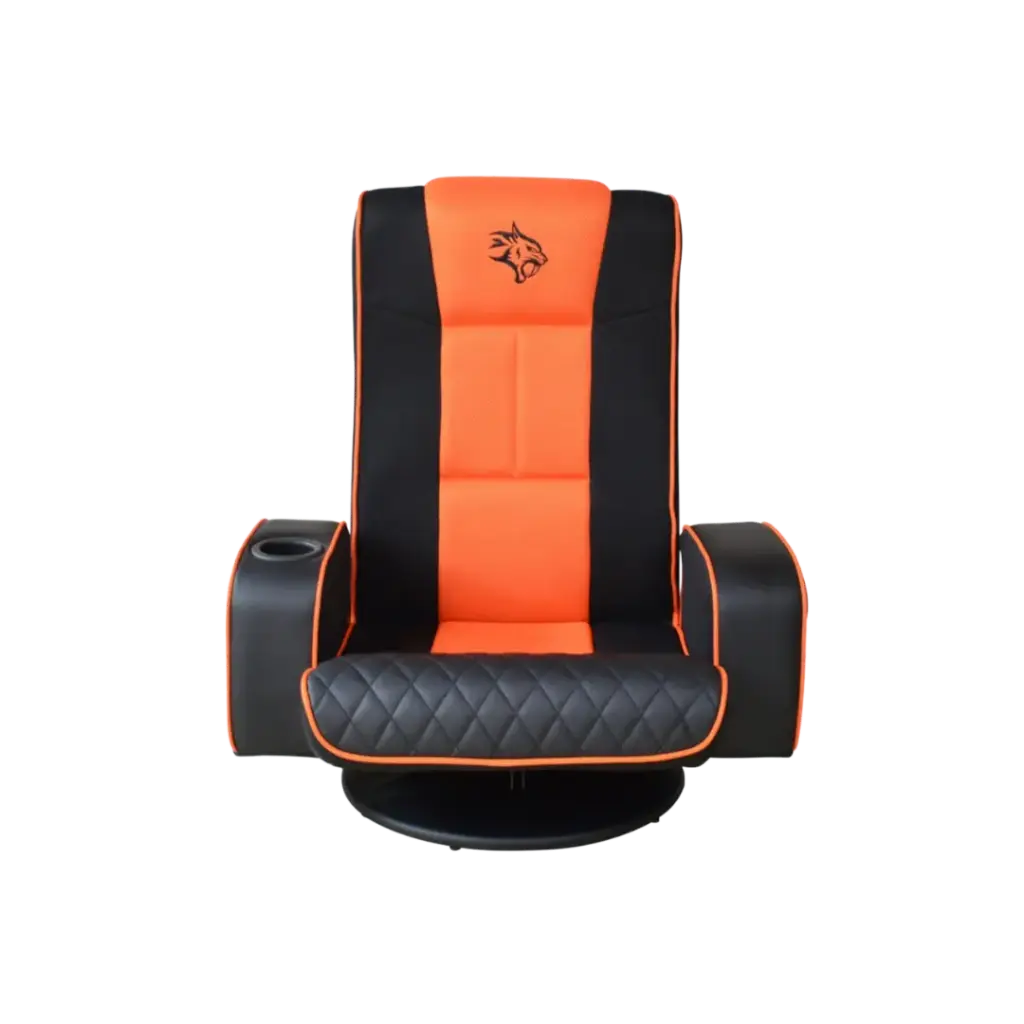 Porodo Gaming Predator Pro Gaming Seat with Armrest & Cupholder 360 Swivel - Black/Orange