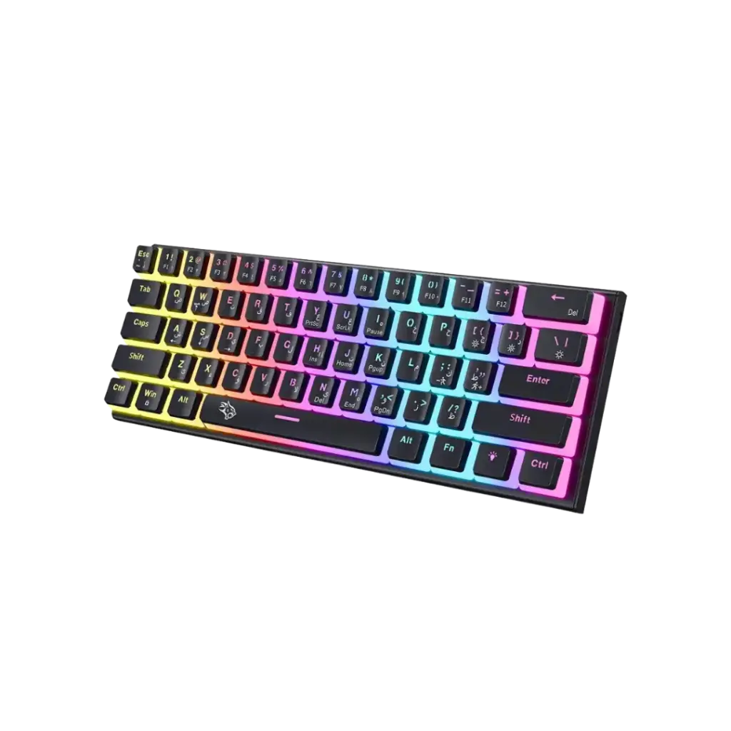 Porodo Gaming 61 Keys Pudding Mechanical Keyboard - Black