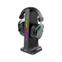 Porodo Gaming RGB Dynamic Sound Lighting Headphone Stand with Cable Storage 300mAh - Black