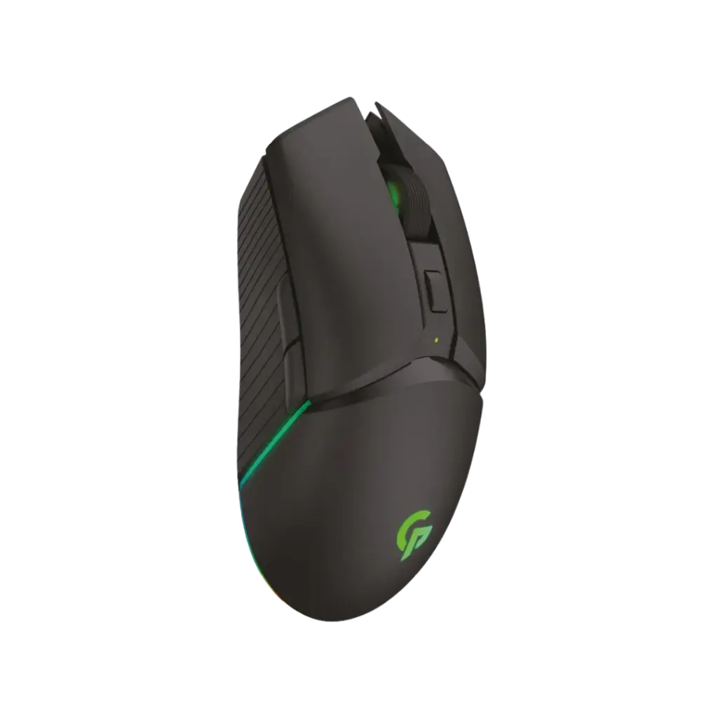 Porodo Gaming 7D Wireless RGB Mouse 10000 DPI with Built-In Rechargeable Battery 600mAh - Black