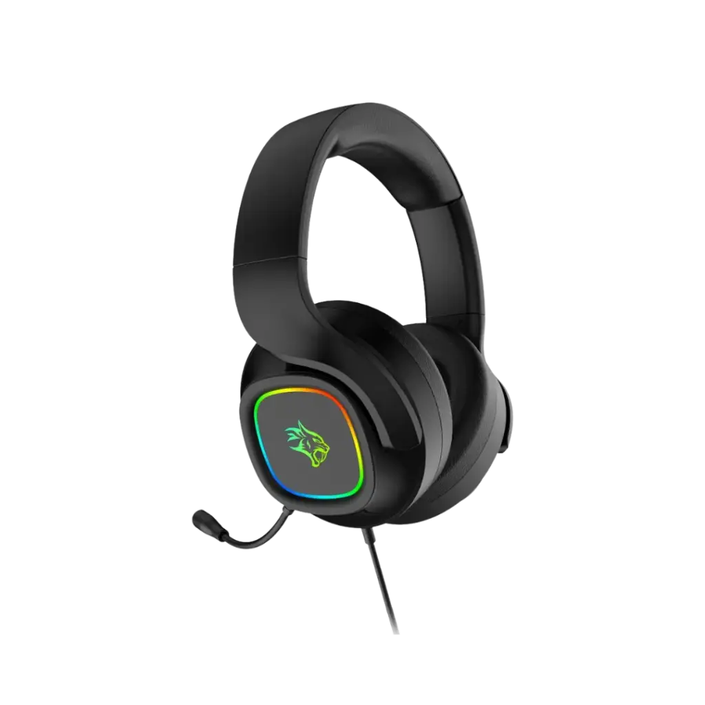 Porodo Gaming RGB Headphone with Detachable Microphone - Black