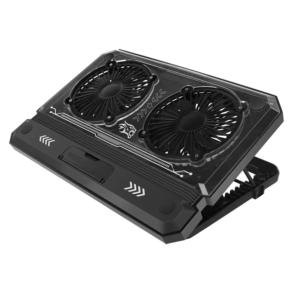 Porodo Gaming Crystal Shell Laptop Cooling Pad - Black