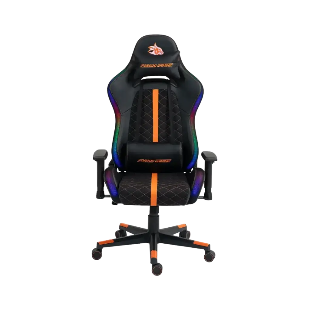 Porodo Gaming Ergonomic RGB Gaming Chair - Black/Orange