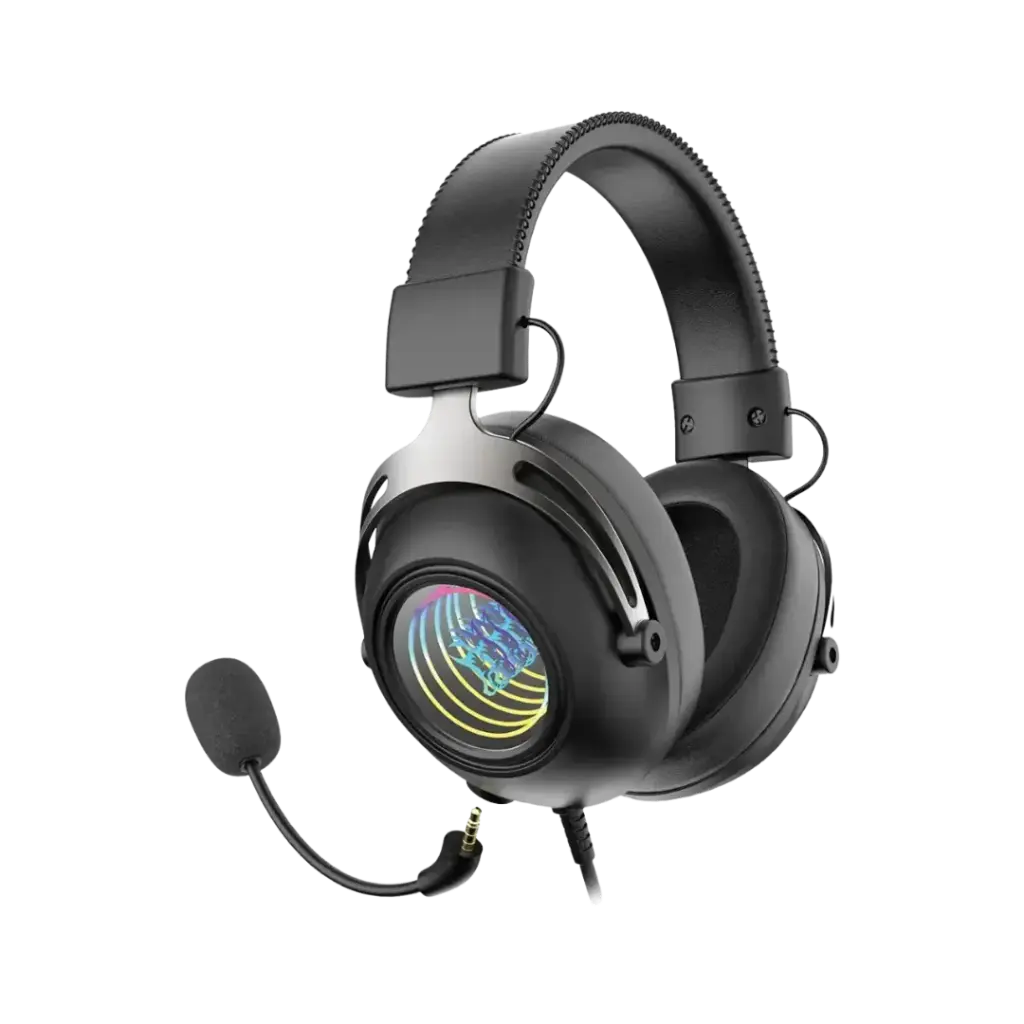 Porodo Gaming Infinity Mirror RGB Gaming Headset with Detachable Omnidirectional Mic - Black