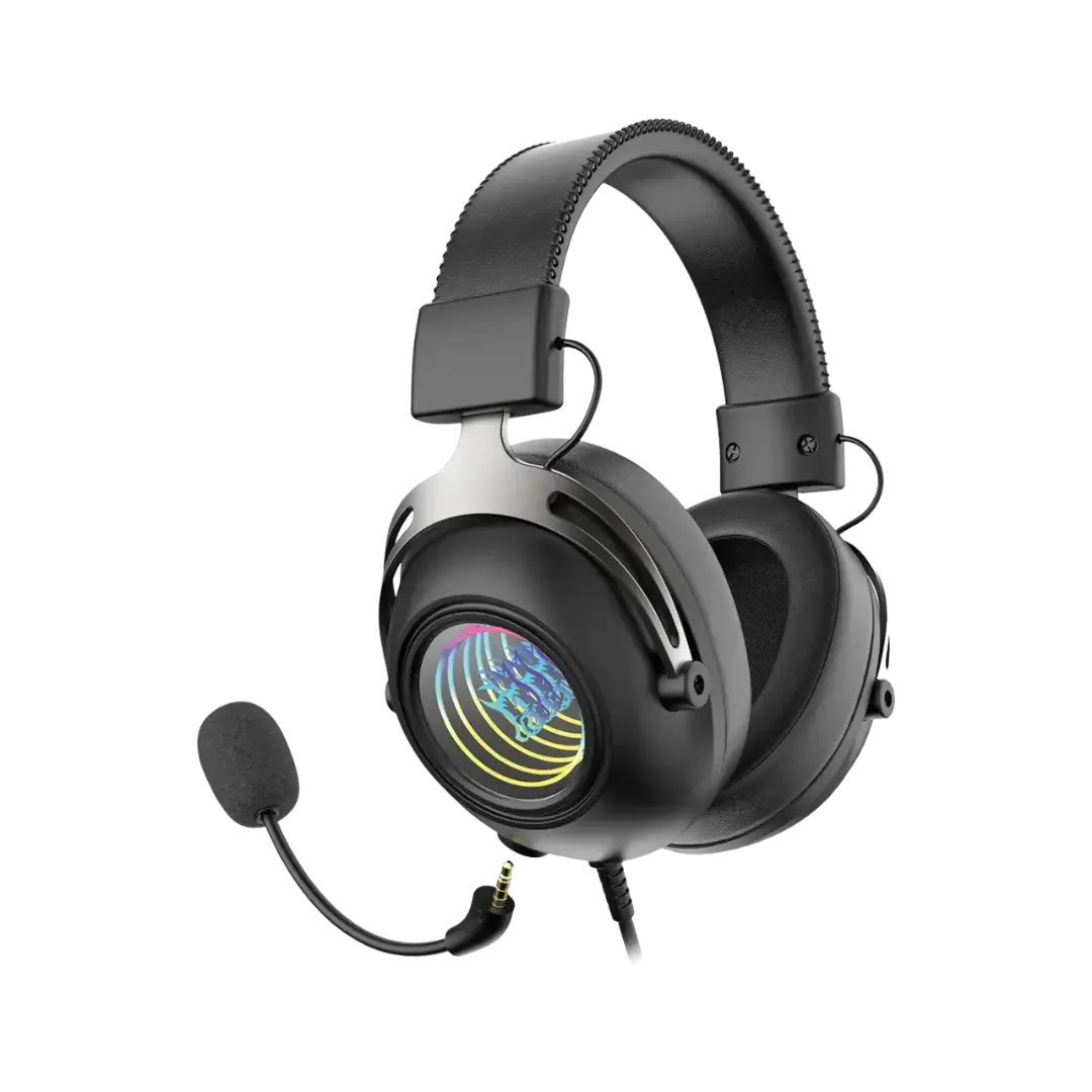 Porodo Gaming Infinity Mirror RGB Gaming Headset with Detachable Omnidirectional Mic - Black - product