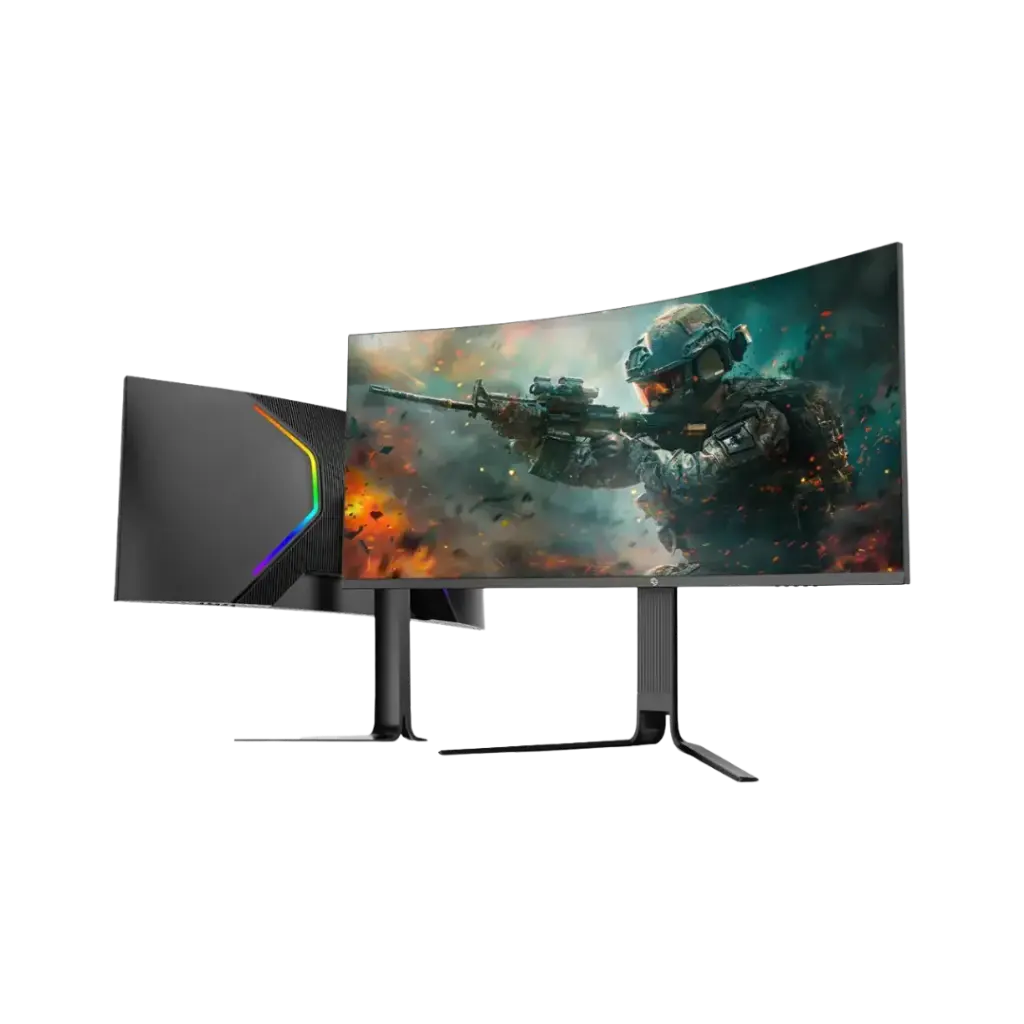 Porodo Gaming Ultra-Wide QHD 200Hz Gaming Monitor with Ergonomic 3-Axis Stand - Black