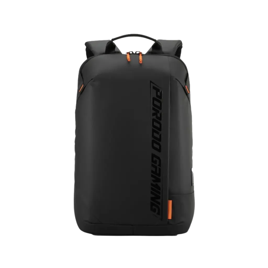 Porodo Gaming Water-Resistant PU Laptop Backpack With USB-C Port - Black