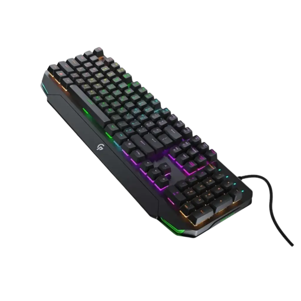 Porodo Gaming Mechanical Gaming Keyboard Ultra With Rainbow Lighting And Aluminum Panel
