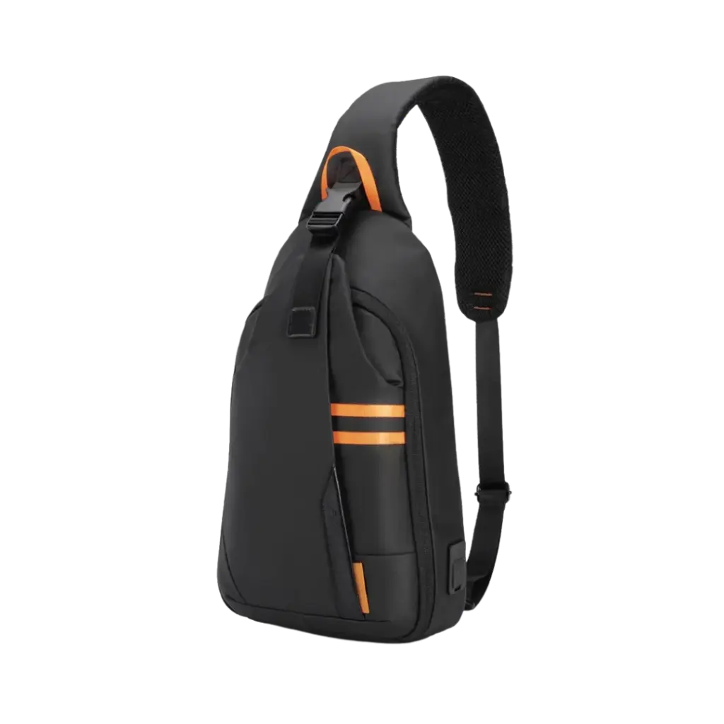 Porodo Gaming Water-Resistant PU Sling Bag With USB-C Port - Black