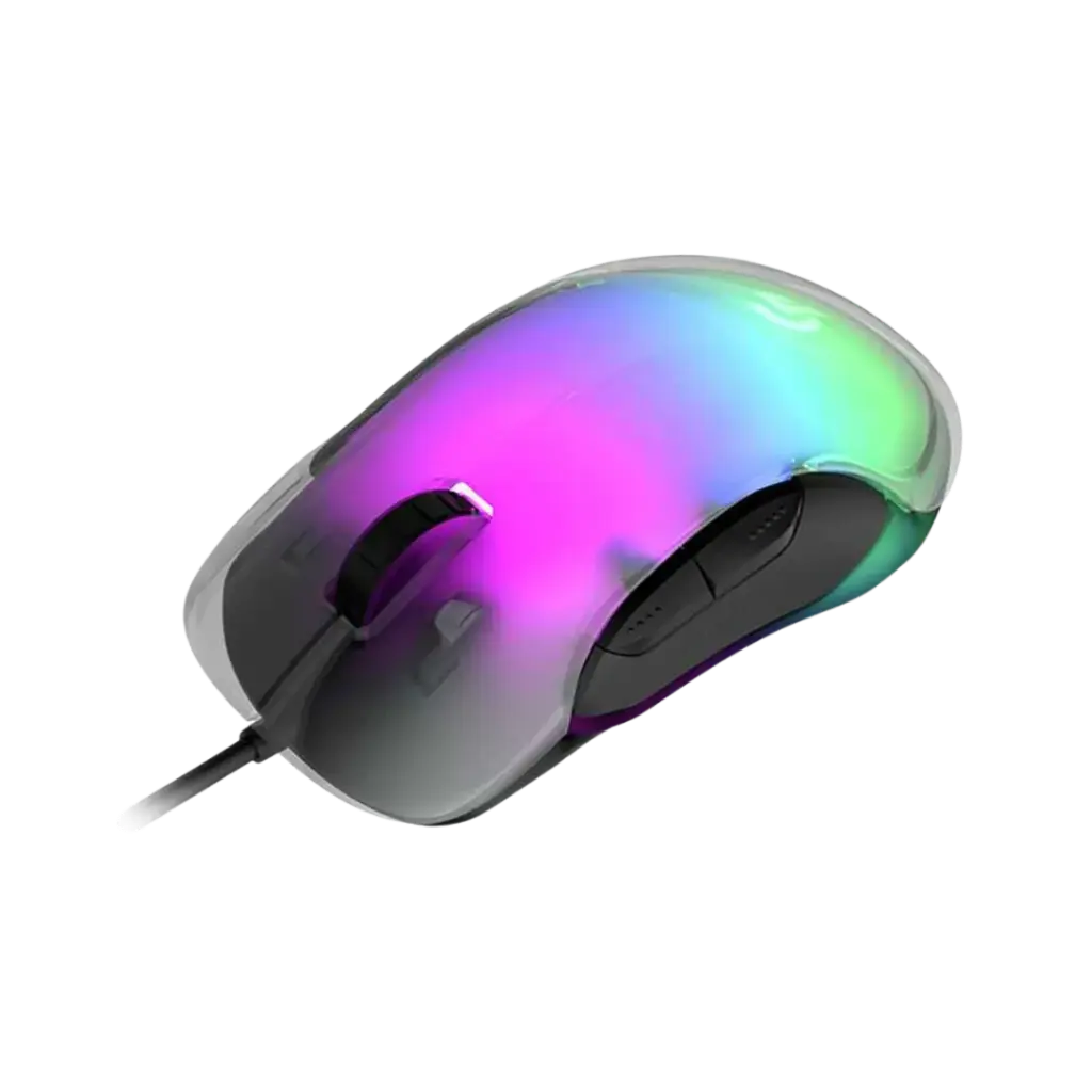 Porodo Gaming Mouse RGB 8D Crystal Shell 12800 DPI