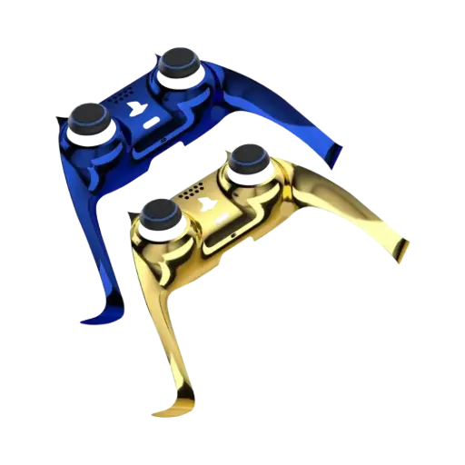 [PDX617-BG-PG] Porodo Gaming PS5 Controller Decorative Panel combo - Blue + Gold