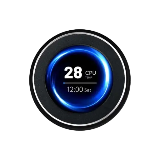 [PDX536-PG] Porodo Gaming 2.1" Dia Mini Smart Information Screen with 3M - Black