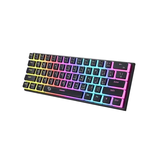 [PDX224-PG] Porodo Gaming 61 Keys Pudding Mechanical Keyboard - Black