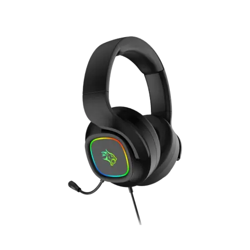 [PDX418-PG] Porodo Gaming RGB Headphone with Detachable Microphone - Black
