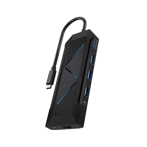 [PDX520-BK-PG] Porodo Gaming 9 in 1 USB-C Hub Gamers Edition