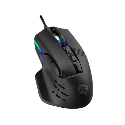 [PDX320-PG] Porodo Gaming 9D Wired Mouse DPI 12800 with 13 Modes RGB Light - Black
