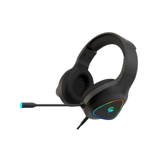 [PDX414BK-PG] Porodo Gaming Headphone HD Sound with RGB - Black