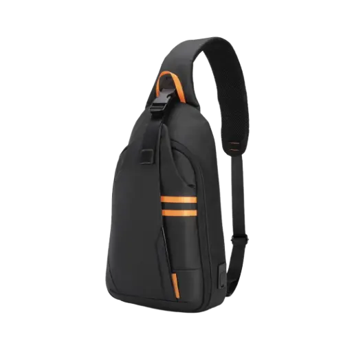 [PDX532-PG] Porodo Gaming Water-Resistant PU Sling Bag With USB-C Port - Black