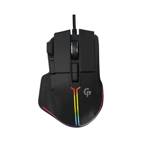 [PDX316-BK-PG] Porodo Gaming Mouse, 8D Wired with RGB Lighting Effects